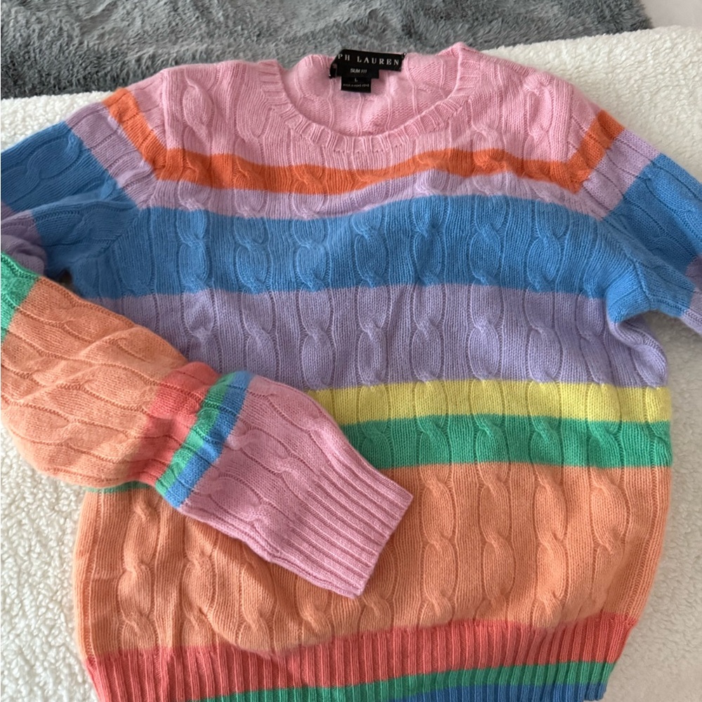 Ralph Lauren Women's Vibrant Striped Crewneck Sweater